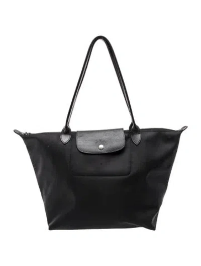 Pre-owned Longchamp Signature Shoulder Bag In Black