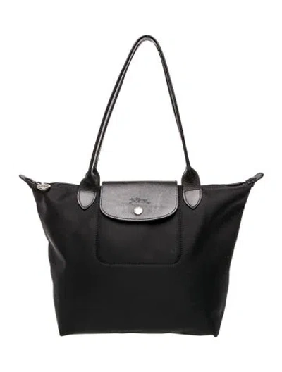 Pre-owned Longchamp Signature Shoulder Bag In Black