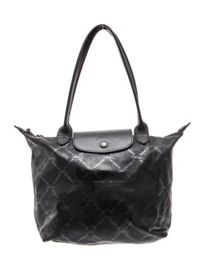 Pre-owned Longchamp Signature Shoulder Bag In Black