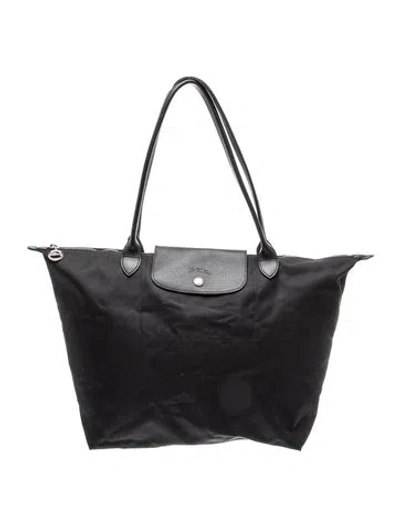 Pre-owned Longchamp Signature Shoulder Bag In Black