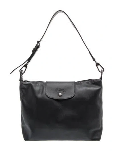 Pre-owned Longchamp Signature Shoulder Bag In Black