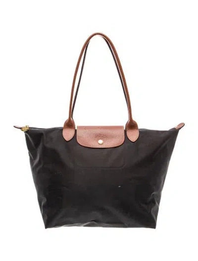 Pre-owned Longchamp Signature Shoulder Bag In Black