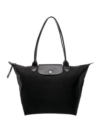 Pre-owned Longchamp Signature Shoulder Bag In Black