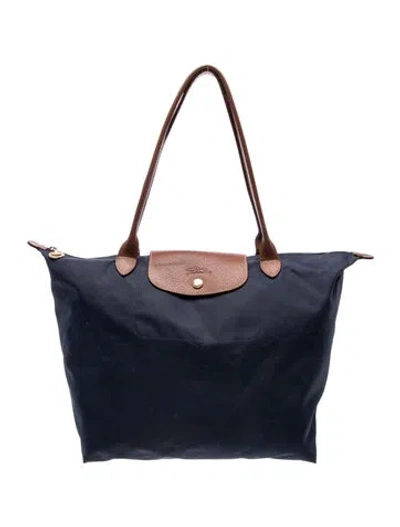 Pre-owned Longchamp Signature Shoulder Bag In Blue