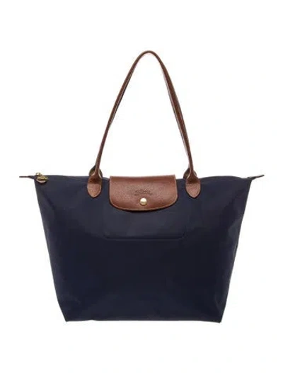 Pre-owned Longchamp Signature Shoulder Bag In Blue