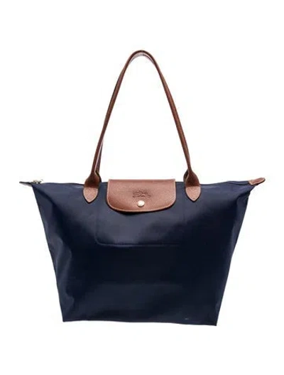 Pre-owned Longchamp Signature Shoulder Bag In Blue