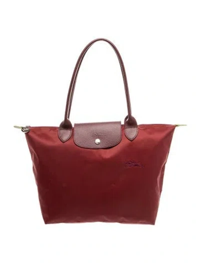 Pre-owned Longchamp Signature Shoulder Bag In Burgundy