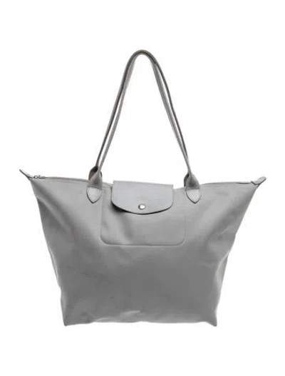 Pre-owned Longchamp Signature Shoulder Bag In Gray