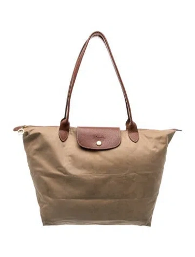 Pre-owned Longchamp Signature Shoulder Bag In Neutral
