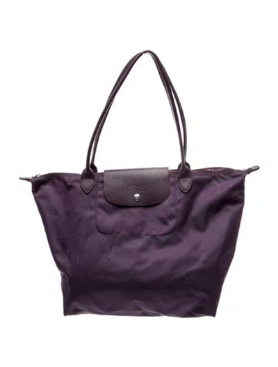 Pre-owned Longchamp Signature Shoulder Bag In Purple