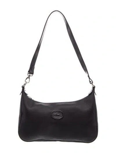 Pre-owned Longchamp Signature Shoulder Bag Vintage In Black