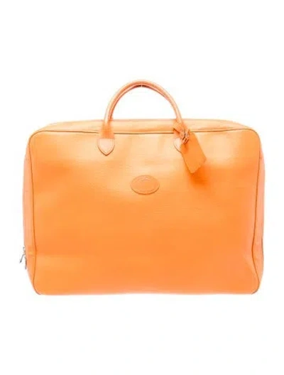Pre-owned Longchamp Signature Suitcase In Orange