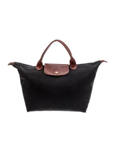 Pre-owned Longchamp Signature Top Handle Bag In Black