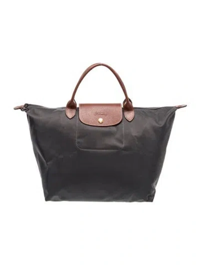 Pre-owned Longchamp Signature Top Handle Bag In Black