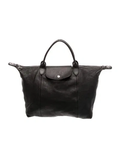 Pre-owned Longchamp Signature Top Handle Bag In Black
