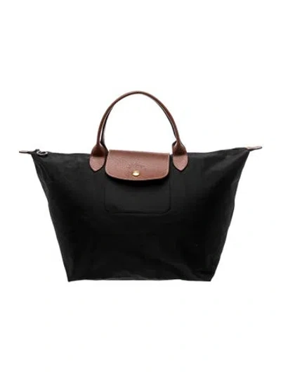 Pre-owned Longchamp Signature Top Handle Bag In Black