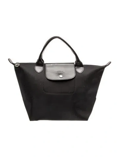 Pre-owned Longchamp Signature Top Handle Bag In Black