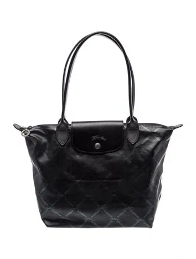 Pre-owned Longchamp Signature Top Handle Bag In Black