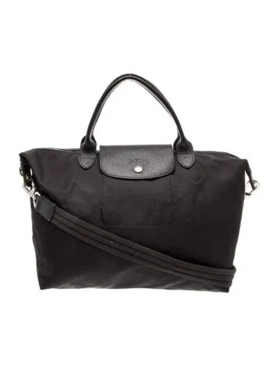 Pre-owned Longchamp Signature Top Handle Bag In Black