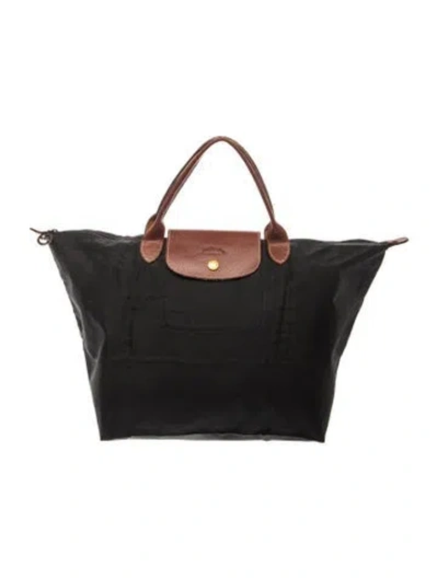 Pre-owned Longchamp Signature Top Handle Bag In Black