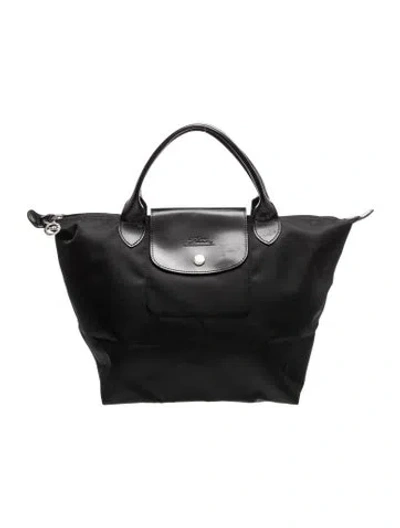 Pre-owned Longchamp Signature Top Handle Bag In Black