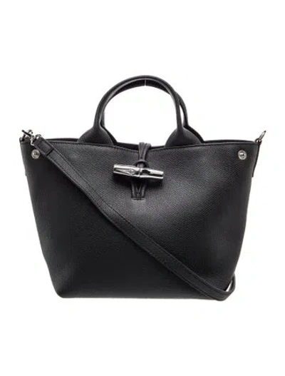 Pre-owned Longchamp Signature Top Handle Bag In Black