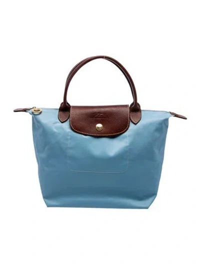 Pre-owned Longchamp Signature Top Handle Bag In Blue
