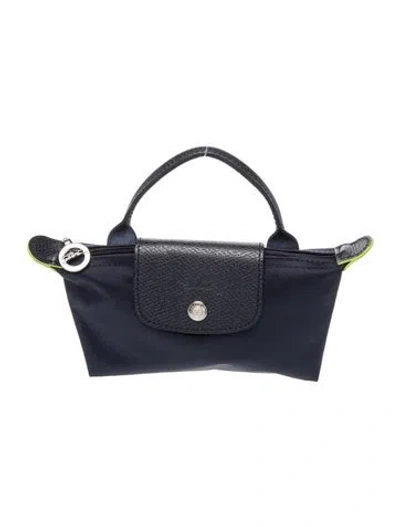 Pre-owned Longchamp Signature Top Handle Bag In Blue