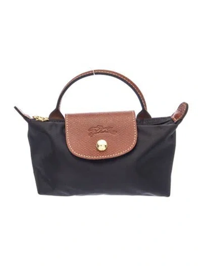 Pre-owned Longchamp Signature Top Handle Bag In Blue