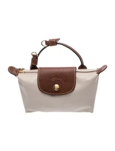 Pre-owned Longchamp Signature Top Handle Bag In Brown/neutrals