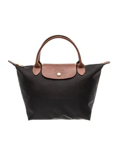 Pre-owned Longchamp Signature Top Handle Bag In Gray