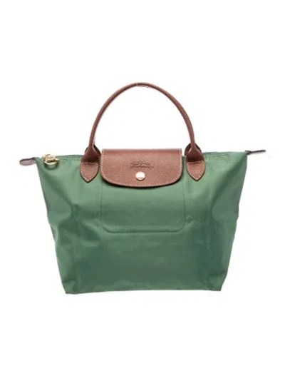 Pre-owned Longchamp Signature Top Handle Bag In Green