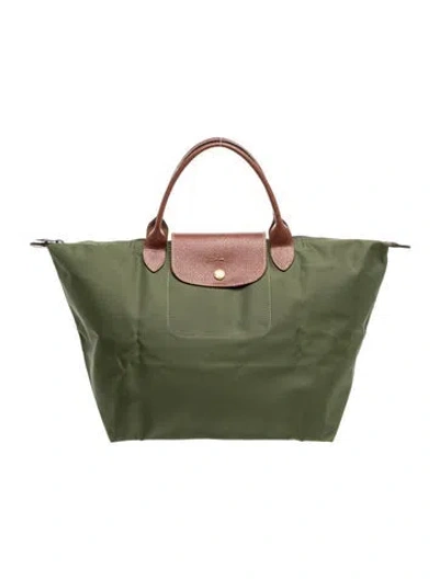 Pre-owned Longchamp Signature Top Handle Bag In Green