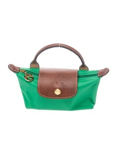 Pre-owned Longchamp Signature Top Handle Bag In Green