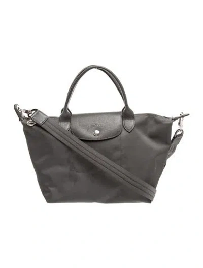 Pre-owned Longchamp Signature Top Handle Bag In Grey