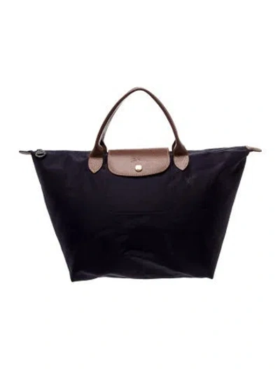 Pre-owned Longchamp Signature Top Handle Bag In Purple