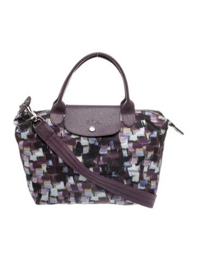 Pre-owned Longchamp Signature Top Handle Bag In Purple