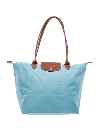 Pre-owned Longchamp Signature Tote In Blue