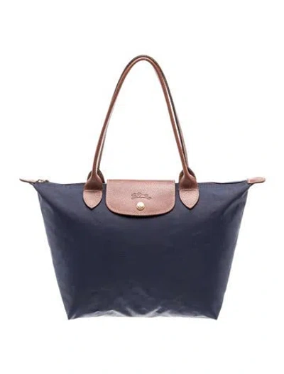 Pre-owned Longchamp Signature Tote In Blue