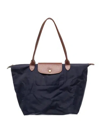 Pre-owned Longchamp Signature Tote In Blue