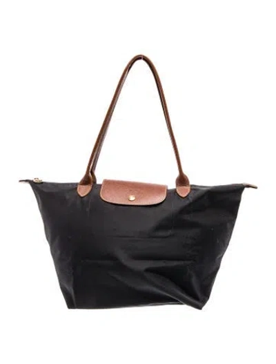 Pre-owned Longchamp Signature Tote In Gray