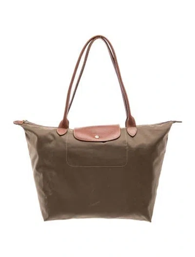 Pre-owned Longchamp Signature Tote In Green