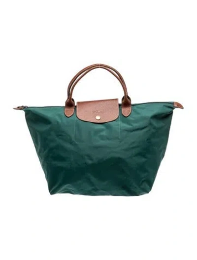 Pre-owned Longchamp Signature Tote In Green
