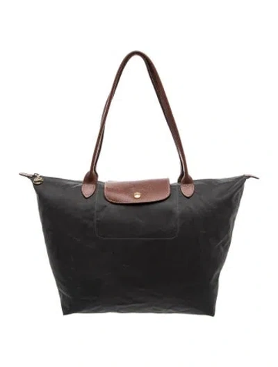 Pre-owned Longchamp Signature Tote In Grey