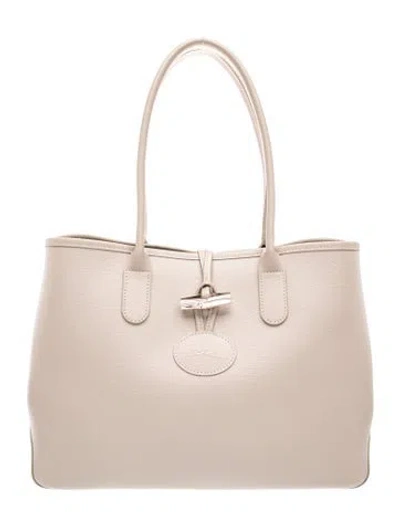 Pre-owned Longchamp Signature Tote In Neutral