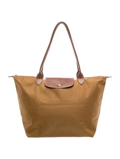 Pre-owned Longchamp Signature Tote In Neutrals