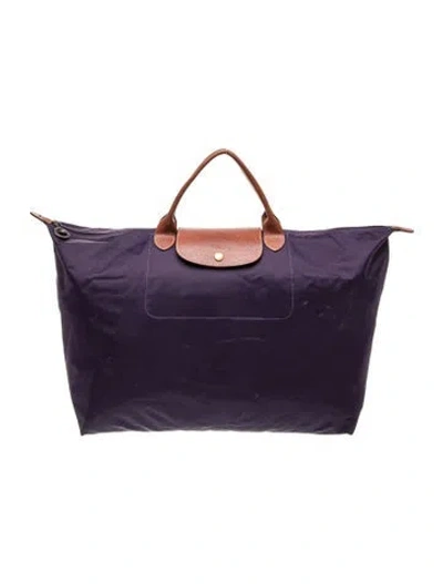 Pre-owned Longchamp Signature Tote In Purple