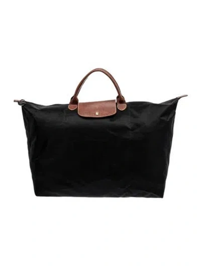 Pre-owned Longchamp Signature Weekender Bag In Black