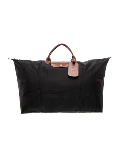 Pre-owned Longchamp Signature Weekender Bag In Black