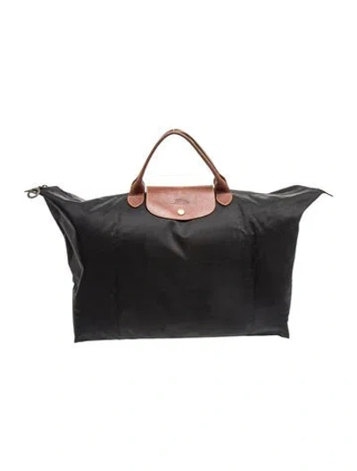 Pre-owned Longchamp Signature Weekender Bag In Black